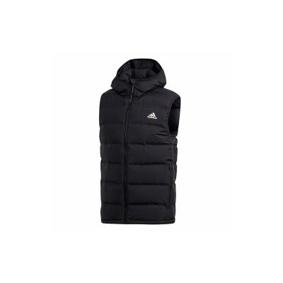 阿迪达斯adidas Helionic Vest 户外运动字母连帽合身羽绒背心冬季男款黑色1142507