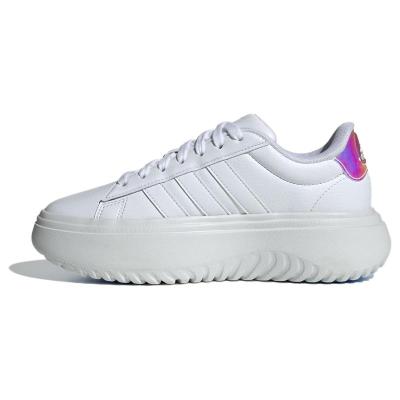 阿迪达斯adidas Grand Court 舒适百搭防滑运动鞋耐磨低帮网球鞋女款白色8907557