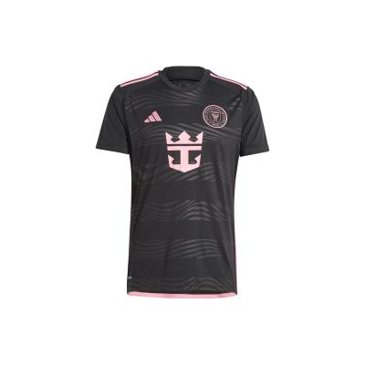 adidas Inter Miami Cf 图案印花拼色速干运动短袖足球衣球迷版迈阿密国际队男款黑色8711087