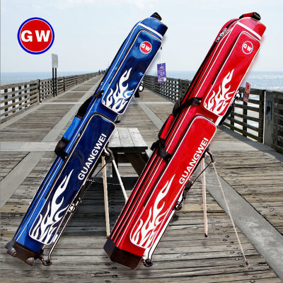 光威(GW)光威竿包渔具包多功能台钓鱼竿包双层带支架红蓝色垂钓装备125cm