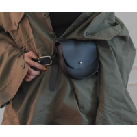 韩国 INS 新款斜跨潮包女式腰包 休闲PU皮半月形状翻盖迷你小包包