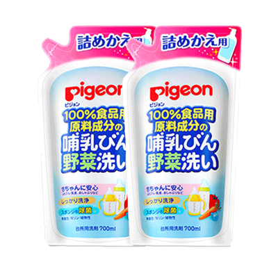 Pigeon 贝亲宝宝奶瓶果蔬玩具清洗剂洗洁精替换装 700ml日本原装进口[2件装]