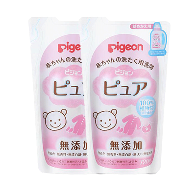 贝亲/pigeon 婴幼儿宝宝洗衣液温和型720ml 补充装日本原装进口[2件装]
