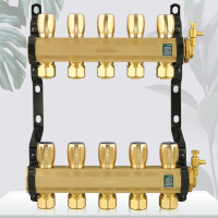 古达铜大流量一体地暖分水器地热家用分水器总成集水器
