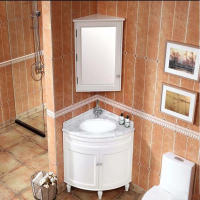 邦可臣定制小户型三角形岩板浴室柜组合转角柜洗漱台墙角卫生间洗手盆卫浴柜
