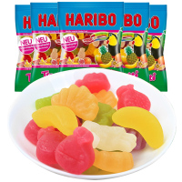 Haribo哈瑞宝德国进口热带水果软糖175g*3袋小熊橡皮糖QQ网红糖果