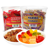 哈瑞宝软糖桶装1000g德国进口金熊混合水果酸味桶装可乐味橡皮糖独立小包装
