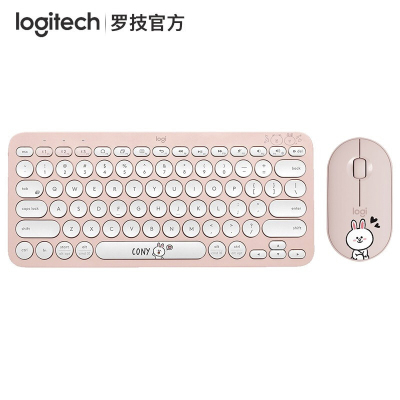 罗技(Logitech)K380可妮兔无线蓝牙键盘 ipad静音键盘+可妮兔鼠标键鼠套装