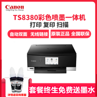 佳能(Canon)TS8380手机照片打印机6色A4文档自动双面打印无线WIFI微信QQ打印复印扫描 TS8380 白色 TS8280升级版 套餐三