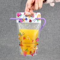 磨砂透明饮料袋自封袋手提果汁袋液体水果干塑料包装密封袋