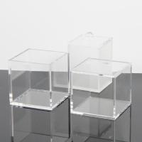 亚克力透明收纳盒正方形塑料滑盖饰品小物件整理盒桌面储物小盒子