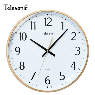 TELESONIC/天王星时钟大气居家挂钟餐厅创意挂表北欧现代简约石英钟表圆形客厅表