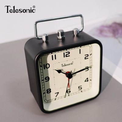 天王星(Telesonic)创意金属闹钟卧室学生专用钟表儿童时钟男孩女孩石英钟
