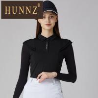 HUNNZ高尔夫服装女士长袖T恤速干上衣修身显瘦运动短裙高尔夫球衣