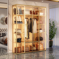 [三门衣柜]可定制玻璃衣柜现代简约卧室家用衣帽间