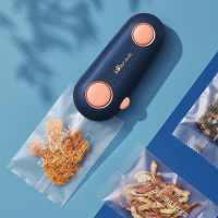 小熊封口机小型家用迷你零食品塑封机保鲜封口器密封充电便携_蓝色