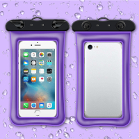 VIPin 手机防水袋 潜水套 新款气囊保护套 触屏旅行游泳潜水漂流旅游透明拍照密封袋通用苹果 安卓手机 紫色