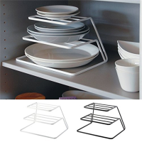 古达厨房双层碟子架橱柜内分层架碗碟餐盘分隔板盘子收纳架碗架沥水架