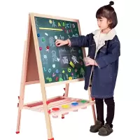 儿童画板磁性幼儿小黑板支架式家用双面小学生男女孩宝宝写字板智扣 E款(超值礼包)
