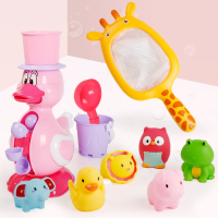 儿童洗澡玩具宝宝婴儿戏水魅扣套装小黄鸭子花洒男女孩1-2-3周岁