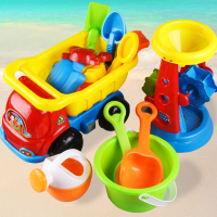 儿童沙滩玩具智扣车套装水桶挖沙铲子玩沙海边宝宝小男女孩工具决明子