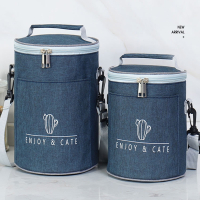 法耐(FANAI)饭盒手提包圆形保温袋加厚便当包上班族学生带饭大容量手拎筒