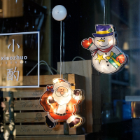 圣诞节装饰品场景布置节日装扮创意小挂饰雪人门店商铺发光灯门挂