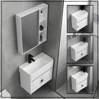 挂墙式洗手盆柜组合古达小户型卫生间简易浴室柜太空铝迷你一体吊柜30