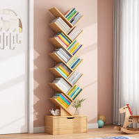 古达简易书架置物架落地客厅家用储物架子卧室靠墙树形收纳架小型书柜