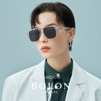 BOLON暴龙眼镜2021新品板材太阳镜男偏光双梁飞行员框墨镜BL3053