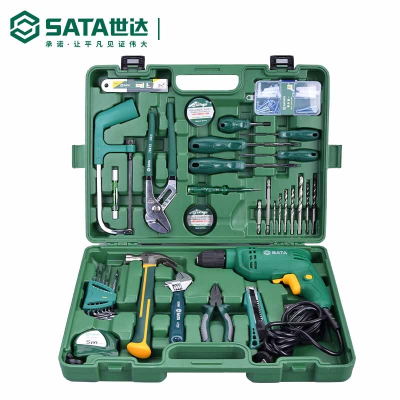 世达(SATA)58件家用电动工具套装日常安装维修多功能电钻五金组套05156