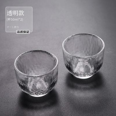 古达日式家用酒具小白酒杯温酒器烫酒壶一两果酒杯玻璃清酒壶套装古风_透明清酒杯一对