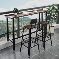古达定制美式户外吧台桌阳台木质靠窗高脚桌椅家用室外酒吧桌椅组合