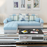 布艺沙发简约现代小户型客厅组合法耐出租房经济型家具套装家用三人位