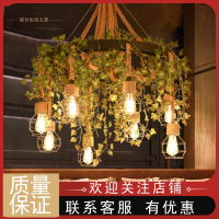 工业风吊灯创意个性音乐法耐(FANAI)餐厅灯复古美发烧烤店绿植物装饰麻绳灯具