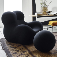 极简意式沙发轻奢真皮客厅法耐(FANAI)懒人沙发椅躺椅玻璃钢绣球椅创意单人椅