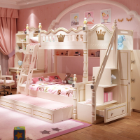上下床双层床两层上下铺儿童床女孩公主床法耐(FANAI)高低床木床母子双人