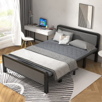可折叠床家用单人床1.2米午睡床双人床四折便携1.5米2米午休床硬板床