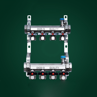古达地暖分水器全套家用集水器6路7路8路铜一体加厚家装地热