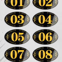 古达亚克力数字贴餐厅号码牌家用桌子编号贴的桌号门牌纸网吧储物柜子分区柜台座位餐桌房间设备编号