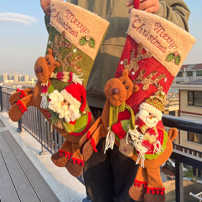 法耐圣诞袜子礼物袋幼儿园儿童老人装饰摆件礼品袋装饰圣诞袜挂件