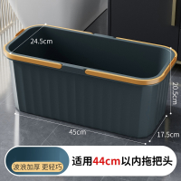 法耐(FANAI)洗拖把桶长方形可折叠平板拖布桶单桶拖地水桶塑料方桶家用墩布桶_大号蓝带滑轮45x24.5x20.5cm
