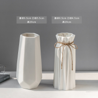 法耐(FANAI)白色简约陶瓷花瓶水养北欧现代创意家居客厅餐桌干花插花装饰摆件_新影梦涵2件套