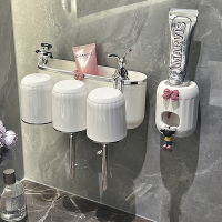 法耐牙刷牙膏置物架卫生间免打孔壁挂式漱口刷牙杯子电动牙具牙缸套装