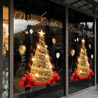 法耐(FANAI)圣诞节贴纸商场发展珠宝店铺橱窗装饰贴节日氛围布置发光树