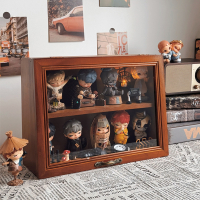 法耐(FANAI)小野手办展示柜娃娃双层复古桌面泡泡玛特透明整套盲盒收藏盒