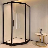 古达定制钻石型淋浴房移门双开卫生间干湿分离隔断浴室玻璃推拉不锈钢