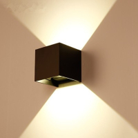 古达简约现代雅黑色创意墙灯床头灯走廊过道壁灯极简led可调户外