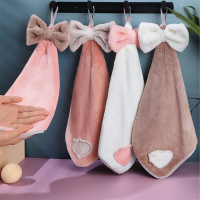 擦手巾挂式可爱吸水智扣搽抹手布毛巾卫生间厨房用品儿童插帕