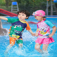 柠檬宝宝(lemonkid)儿童泳衣男童2022新款女童游泳衣中小童分体宝宝泳装连体男孩女孩